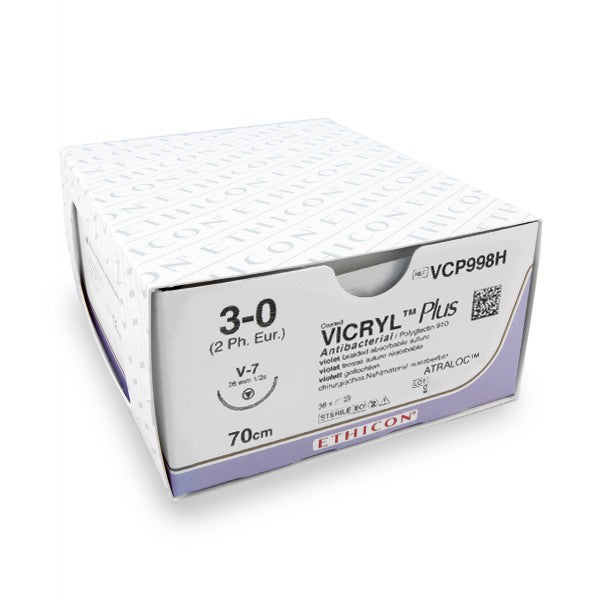 Vicryl Plus (USP 3/0, 70cm, fs2, VCP398H) 36 stuks | Ethicon